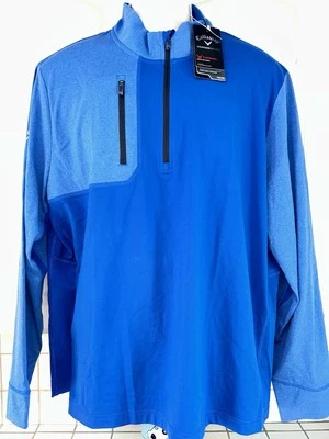NUEVO CON ETIQUETAS CALLAWAY CAMISA DE GOLF CHAQUETA PARA HOMBRE XL MANGA LARGA SERIE CLIMÁTICA NUEVA AZUL Foto 1 de 4