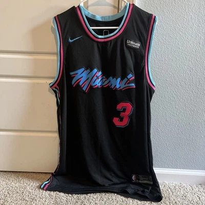 Nike Miami Heat Dwayne Wade Vice City Edition NBA Basketball Jersey Size 52 (L) - Image 1 of 4