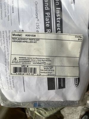 Kit de repuesto de impulsor de bomba Liberty Grinder K-001538, séptico, sumergible  Foto 1 de 4