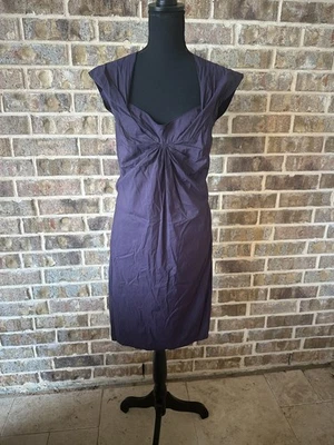 Vestido Vanessa Bruno cuello cuadrado talla IT 42 US 10 morado oscuro manga corta Foto 1 de 4