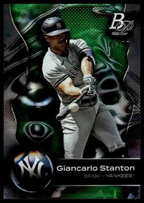 2023 Bowman Platinum #29 Giancarlo Stanton Green Ice Foil #/99 - Image 1 of 2