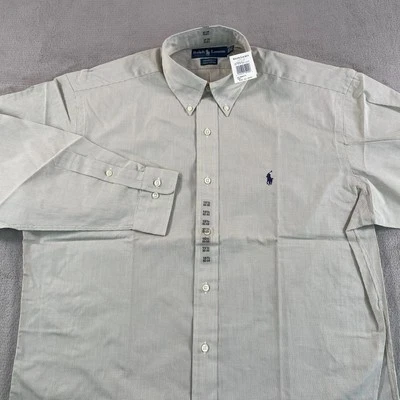 Camisa Polo Ralph Lauren Oxford Yarmouth Hombres 15.5 32/33 Gris Micro Cuadros Pony Nueva con Etiquetas Foto 1 de 4
