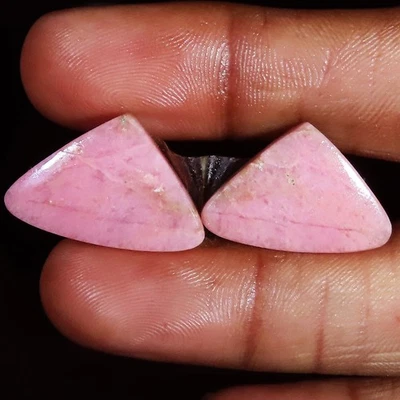 (23X15X04 MM) 28,05 quilates. PAR DE PIEDRAS PRECIOSAS SUELTAS RODONITA NATURAL EN FORMA DE CORAZÓN Foto 1 de 4