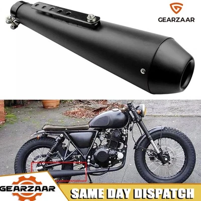 Universal Motorbike Motorcycle Custom Exhaust Silencer Cone Design 37-45mm Inlet - Image 1 of 4