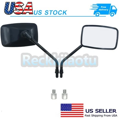 For Suzuki Intruder 800 1400 1800 Black Rectangle Motorcycle Rearview Mirrors - Изображение 1 из 4