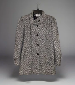 Vintage Overcoat Coat Jacket Northern Belle Women’s Size 12 Black & White  Tweed - Picture 1 of 13