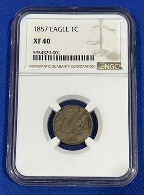 1857 Flying Eagle NGC XF40 Penny 1¢ Cent - Image 1 of 4