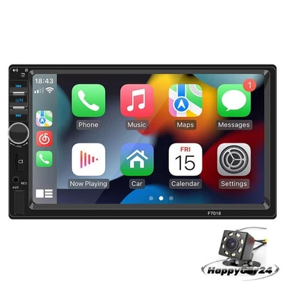 Car Stereo Touch Screen Radio For Carplay Bluetooth 2 DIN Android Player W/Cam - Image 1 of 4