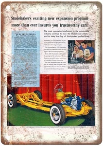 1955 Studebaker Vintage Auto Ad Retro Look Metal Sign AN3938 - Picture 1 of 2