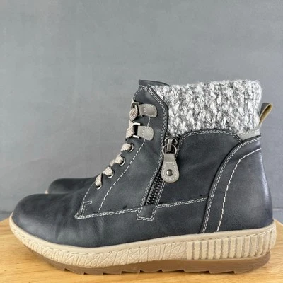 Spring Step Karlene Side Zip Lace-Up Gray Ankle Boots Women’s Size 40/ 10 US - Image 1 of 4