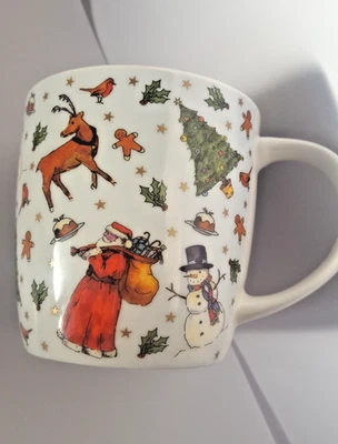 Christmas mug (Milly Green UK designer) XMAS Snowman -Coffee Tea - Porcelain NEW
