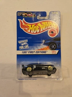 Hot Wheels 1997 First Editions #516 10/12 Mercedes C-Class Black w/ Gold WSPs - Image 1 of 3
