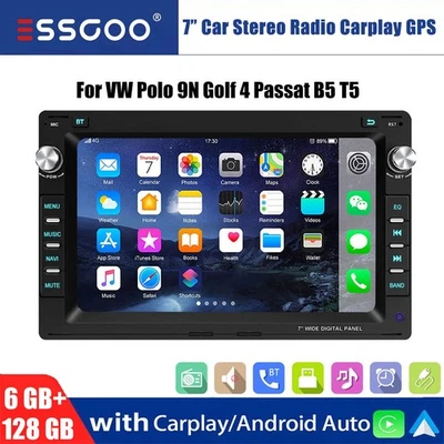 Android 14 Car Stereo MP5 For VW Golf 4 Polo 9N Passat B5 T5 Carplay GPS 6+128G - Image 1 of 4