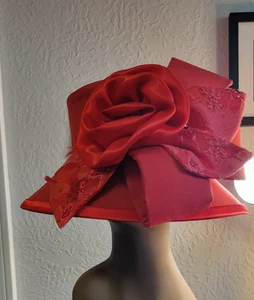 Vintage Studio B Dark Orange Wide Brim Top Hat - Picture 1 of 14