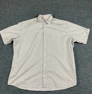Peter Millar Shirt Mens XL White Button Up Short Sleeve AOP Cocktails Party Golf - Picture 1 of 13