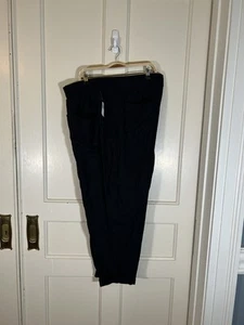 Old Navy Linen Blend Drawstring Cropped Tapered Pants Womens Size 4X Black NWT - Picture 1 of 8