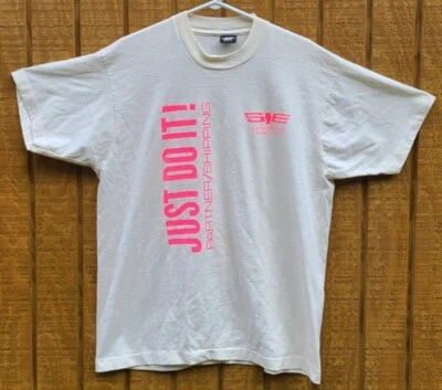 80s Nike Just Do It!  Southeastern Freightlines Shipping Spoof T-shirt XL - Image 1 of 3