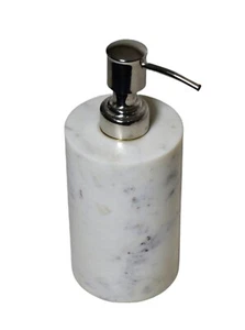 Dispensador de jabón/loción Banswara color blanco mármol hecho de mármol genuino - Imagen 1 de 3