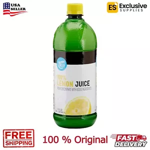 Happy Belly 100% Lemon Juice, Bottle, 32 fl oz - Pack of 1 - FREE SHIPPING - Picture 1 of 6