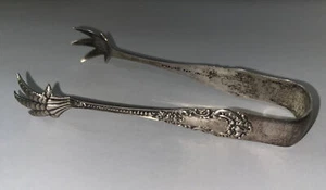 Early J.E. Caldwell & Co. Sterling Silver Sugar Claw Tongs Intricate Pattern - Picture 1 of 8