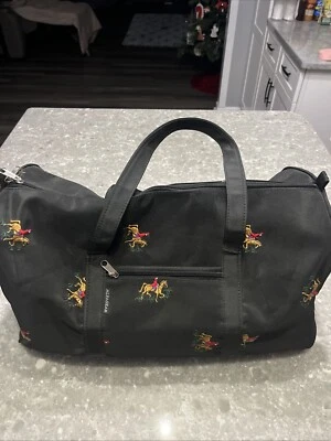 Bolso de Mano Alfagear 16 Pulgadas Lona Bordado Polo/Caza Caballo Temático Usado en Excelente Condición Foto 1 de 4