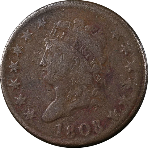 1808 Large Cent VG/F Details S.279 R.1 Decent Eye Appeal Cover