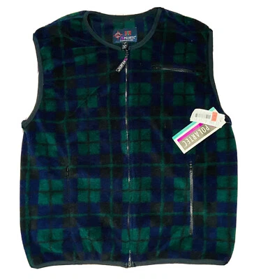 *DE COLECCIÓN CON ETIQUETAS* Chaleco Polartec Sport a Cuadros Cremallera Completa para Mujer; Hecho en EE. UU.; L Foto 1 de 4