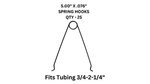 Powder Coating Hanging Spring Tube Pipe Hooks 5.00" X 0.76 HD Wire (25 Count) - Picture 1 of 3