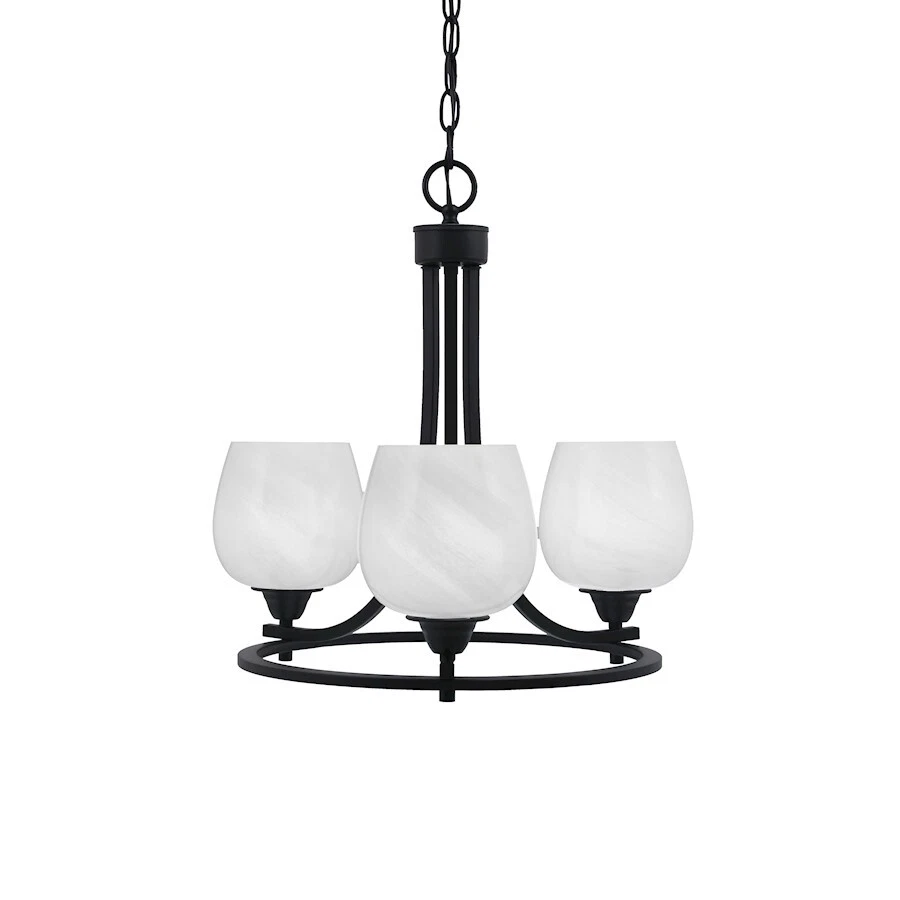 Lámpara de araña Toltec Paramount Uplight 3 Lt, negro/6" mármol blanco - 3403-MB-4811 Foto 1 de 1