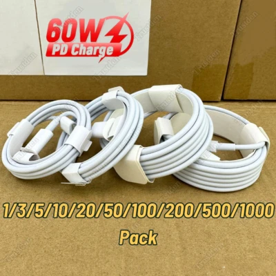 Кабель зарядного устройства быстрый PD 60 Вт тип C на тип C шнур для Samsung iPhone 15 16 Pro лот - Изображение 1 из 4
