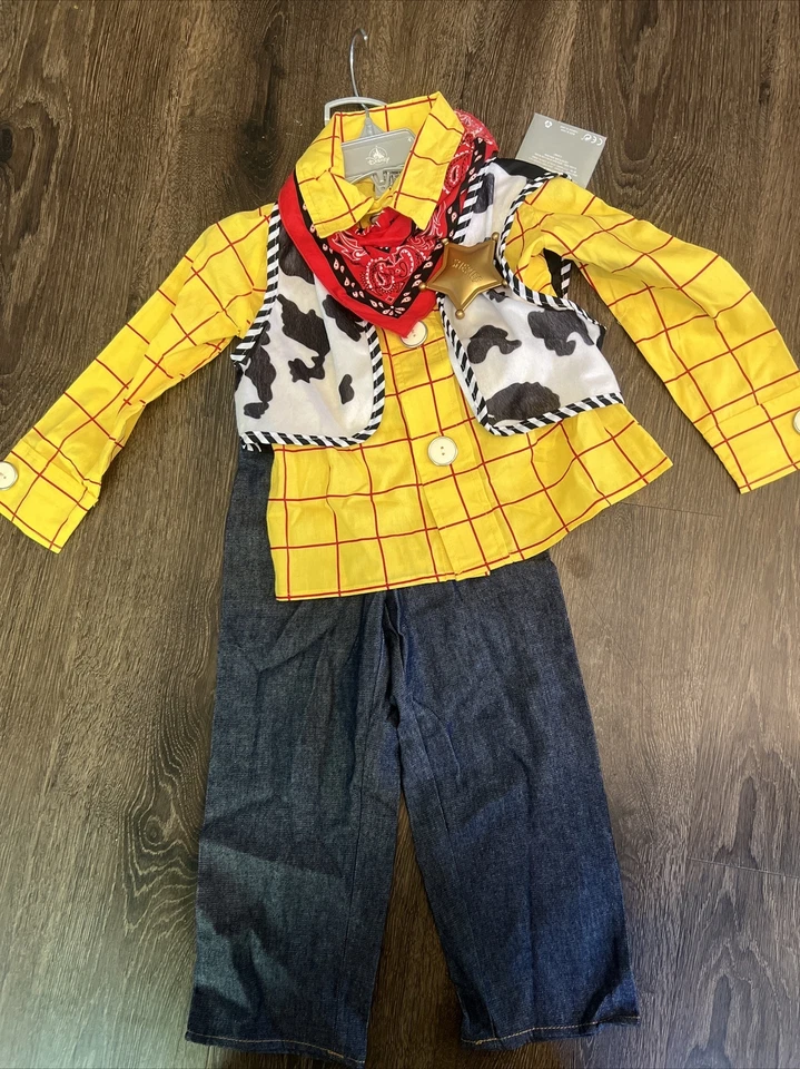 Size 4 Disney Toy Story Cowboy Woody Halloween Costume Shirt Vest Pants