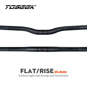 TOSEEK Full Carbon Handlebar 25.4mm MTB Kids Bike Flat Bar Riser Bar 400-700mm