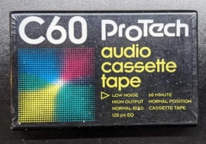 C60 ProTech - Audio Cassette Tape - 60 Minute Normal Position Cassette Tape NEW - Picture 1 of 2