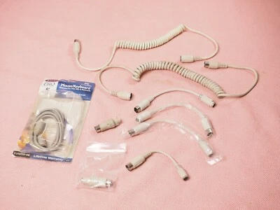 Vintage PS2 KEYBOARD FEMALE TO 5 PIN MALE AT KEYBOARD ADAPTER Lot and Cables - Image 1 of 4