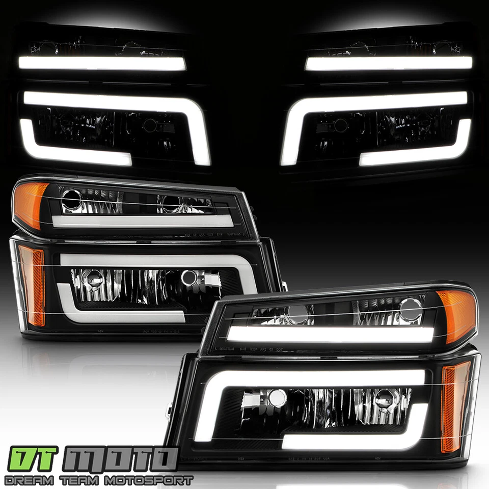 Faros de tubo LED negros Canyon para Chevy Colorado 2004-2012 izquierda+derecha Foto 1 de 4