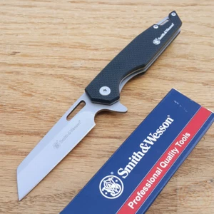 Smith & Wesson Sideburn Folding Knife 3" Stainless Steel Blade Black G10 Handle - Picture 1 of 10