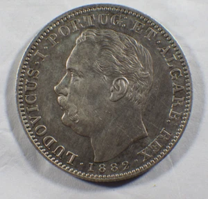 1882 Portuguese India 1 Rupia Luiz 1 - Picture 1 of 9