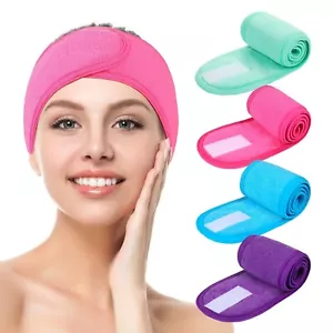 Facial Spa Headband - Makeup Shower Bath Wrap Sport, 4 Pieces - Multi Color NEW - Picture 1 of 7