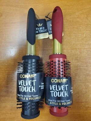 2/3 PK Conair Velvet Touch DRY STYLE/VOLUMIZE Round Brush CHOOSE COLOR/QTY R8P2b - Image 1 of 3