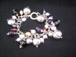 Italy 925 sterling silver designer charms dangle ball beads cha cha cha bracelet - Picture 1 of 2