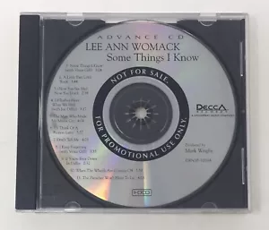 LEE ANN WOMACK “Some Things I Know” PROMO CD 1998 Decca Nashville Country NFS - Picture 1 of 4