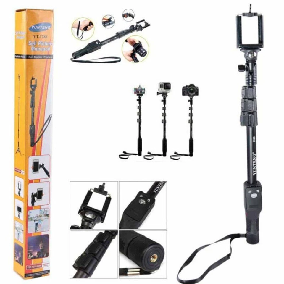 Extendable Tripod Monopod Holder Selfie Stick with Bluetooth Remote For Camera - Image 1 of 4