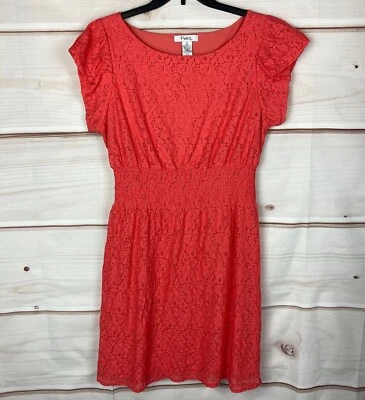 Vestido Pinky Plus Para Mujer 1X Naranja Encaje Manga Corta Ajuste y Acampanado Cintura Calada Foto 1 de 4