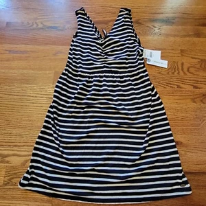 O’Neill Girls Larissa Cutout Tank Dress Size Large Black/White Striped NWT - Picture 1 of 10