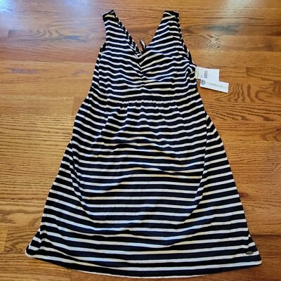 O’Neill Girls Larissa Cutout Tank Dress Size Large Black/White Striped NWT - Image 1 of 4