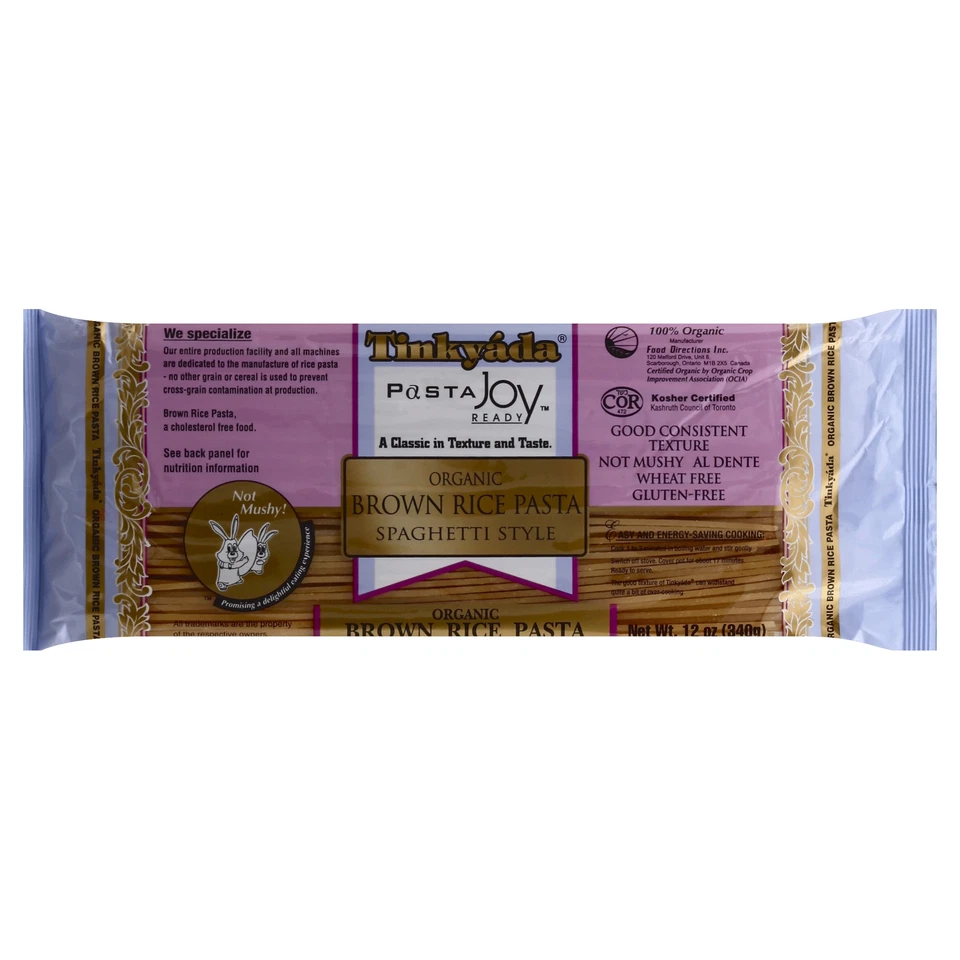 Espaguetis de arroz integral Tinkyada Pasta orgánicos 12 oz (paquete de 3) Foto 1 de 1