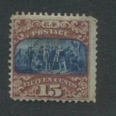 1869 US Stamp #119 15c Mint F/VF Regummed Catalogue Value $900, Cert - Image 1 of 2
