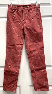 Talbots Corduroy Straight Leg High Waist Embroidered MALLARD DUCKS Vintage Sz 2P - Picture 1 of 10