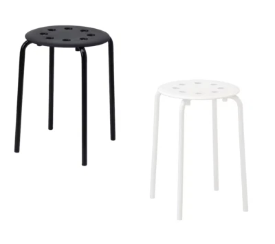 IKEA Stool Marius stackable Kitchen Breakfast Bar Dining Stool  WHITE or BLACK  - Image 1 of 4
