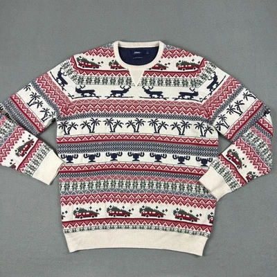 Suéter de Lana Merino Johnnie-O Para Hombres Grande Marfil Fair Isle Vacaciones Navidad Foto 1 de 4